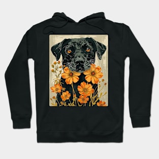 Labrador Retriever dog Flowers Photo Art Design For Dog Onwer Hoodie